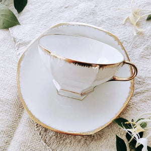 Lumânare Cup & Candle turnată în ceașcă din porțelan vintage Bavaria