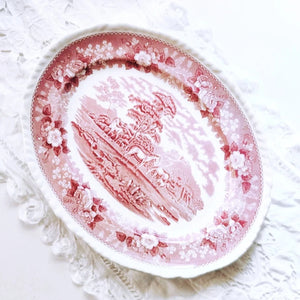 Platou englezesc oval, ceramica Adams vintage