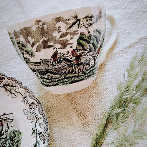 Lumânare Cup & Candle în ceașcă vintage Myott, colecția The Hunter