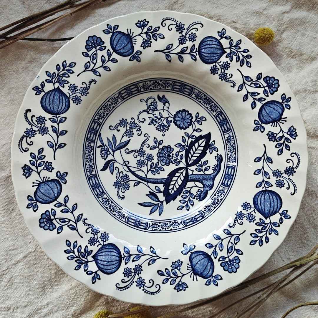 Set 6 farfurii ușor adânci, Blue onion