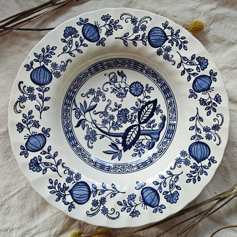 Set 6 farfurii ușor adânci, Blue onion