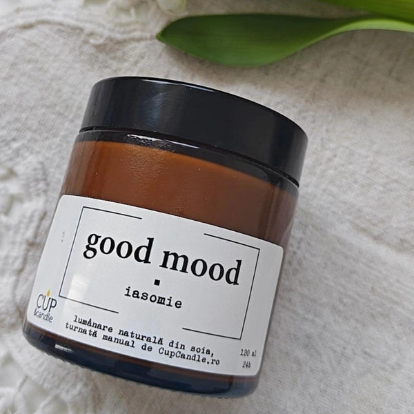 #GoodMood. Lumânare vegană din ceară de soia, Iasomie