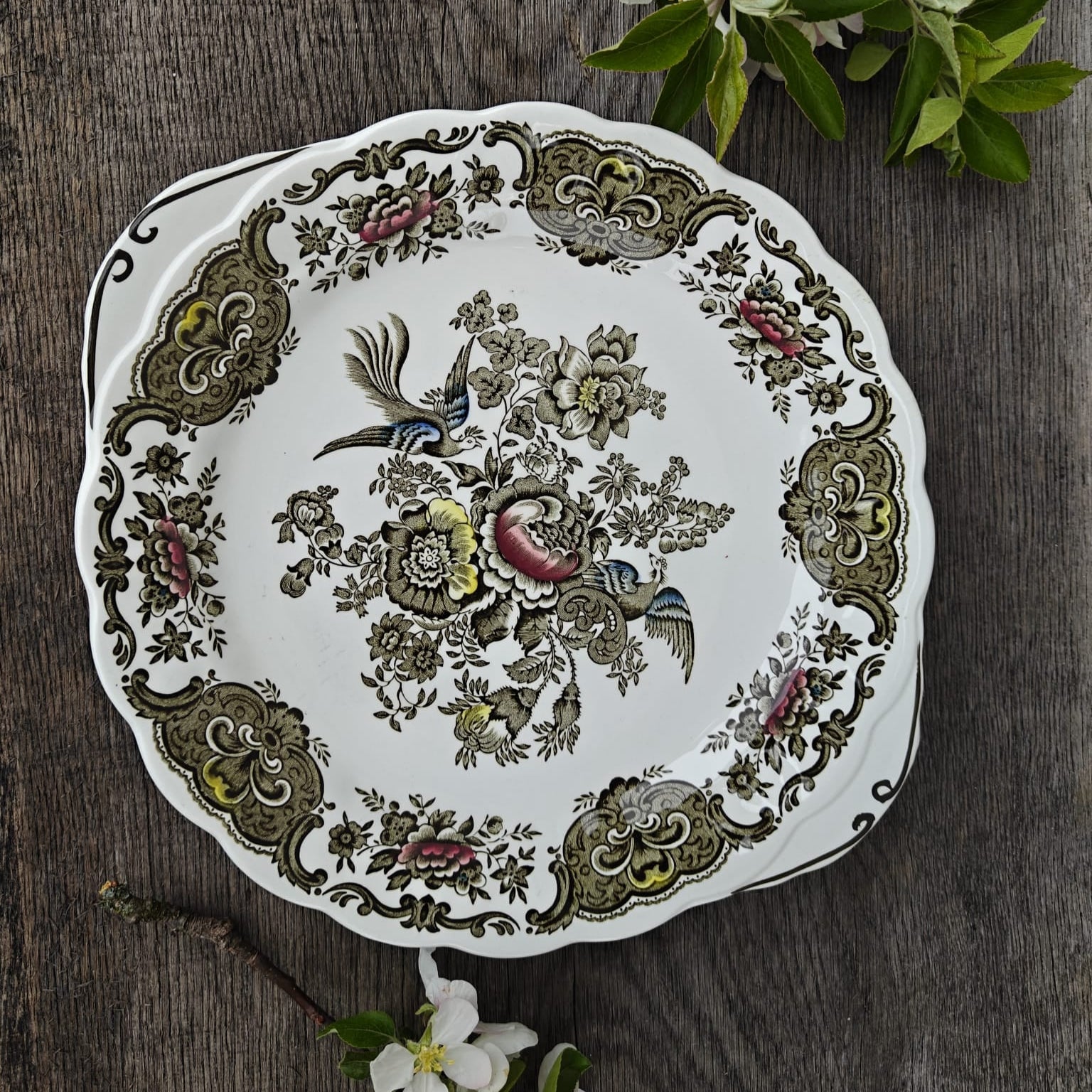 Platou rotund Ridgway Staffordshire Anglia, vintage