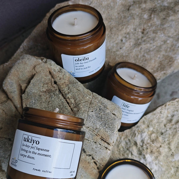 #GoodMood. Lumânări cu parfum de cafea: LIFE, FIKA, OLEILU, UKIYO, PROCAFFEINANTING