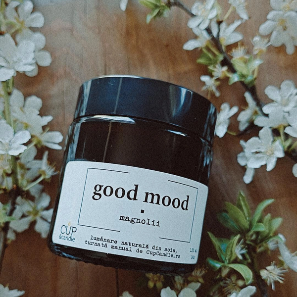 #GoodMood. Lumânare vegană din ceară de soia, Magnolii