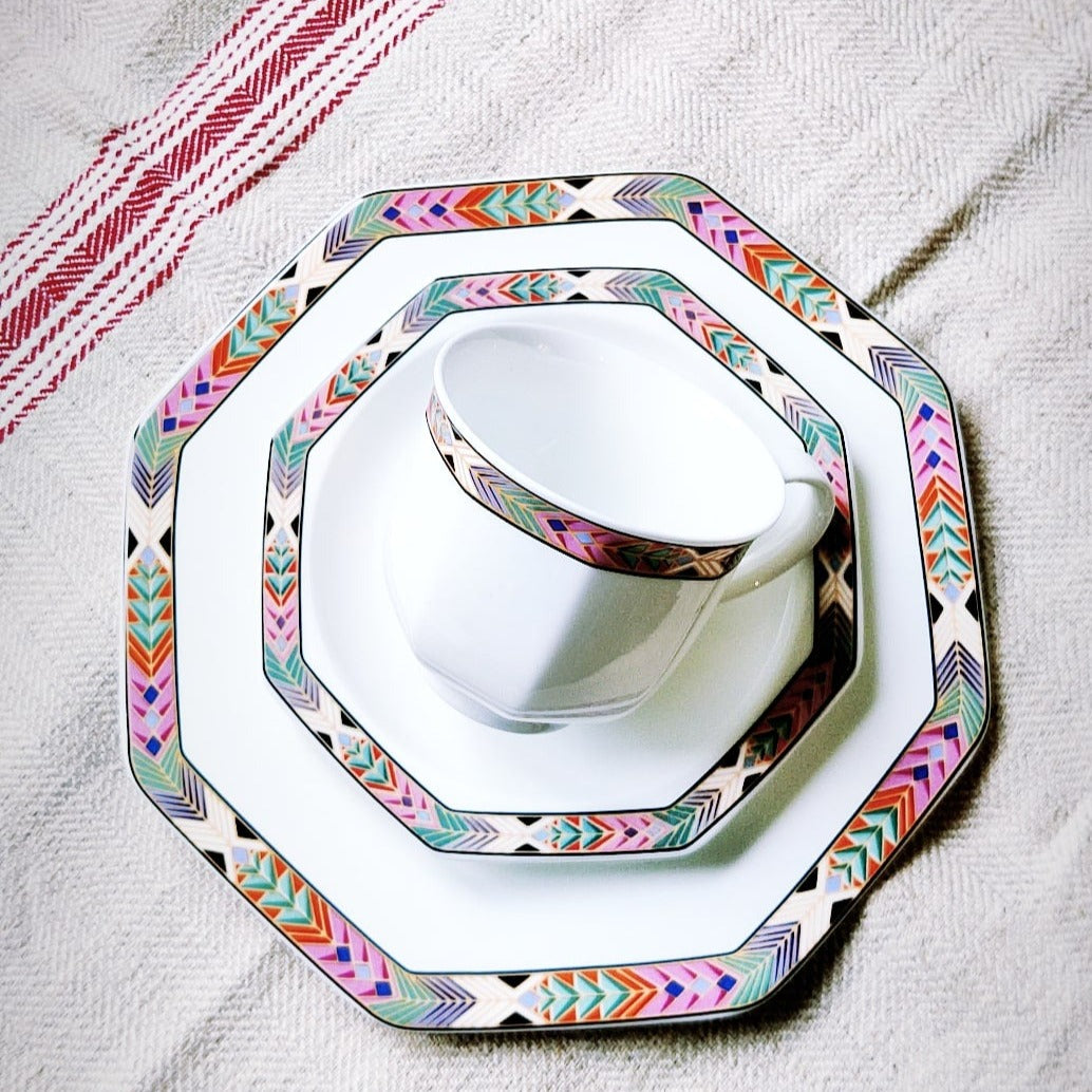 Lumânare Cup & Candle în ceașcă vintage Villeroy & Boch, colecția Cheyenne. Set mic dejun