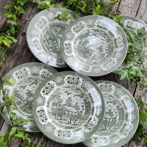 Set 6 farfurii adânci din ceramică englezească vintage, Anglia